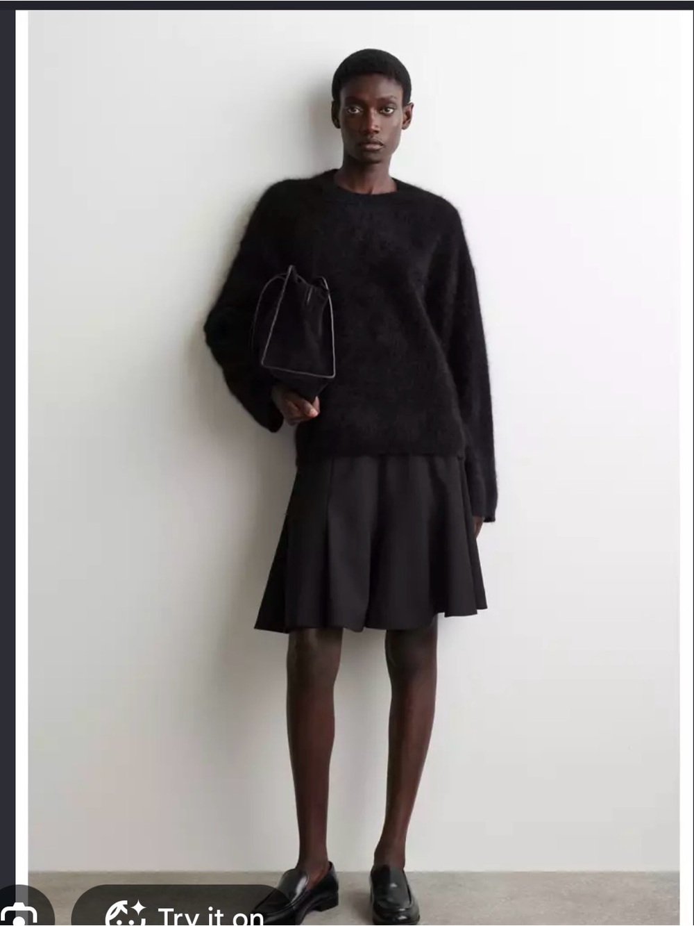 COS Black Circle Skirt wool blend